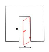 Drzwi szklane uchylne satynowe prawe - bez ościeżnicy