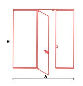 Ściana szklana z drzwiami uchylnymi lewymi