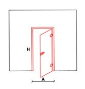 Drzwi szklane uchylne z grafiką, prawe - z ościeżnicą