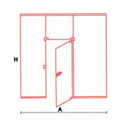 ŚCIANA Z NAŚWIETLEM I DRZWIAMI UCHYLNYMI PRAWYMI