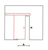 Drzwi szklane przesuwne z grafiką lewe