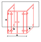 Kabina prysznicowa przyścienna typu u delta 40