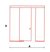 ŚCIANA Z DRZWIAMI PRZESUWNYMI LEWYMI