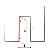 Drzwi szklane uchylne piaskowane lewe - bez ościeżnicy