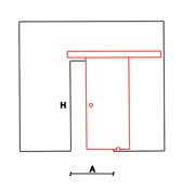 Drzwi szklane przesuwne satynowe prawe