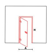 Drzwi szklane uchylne satynowe lewe - z ościeżnicą